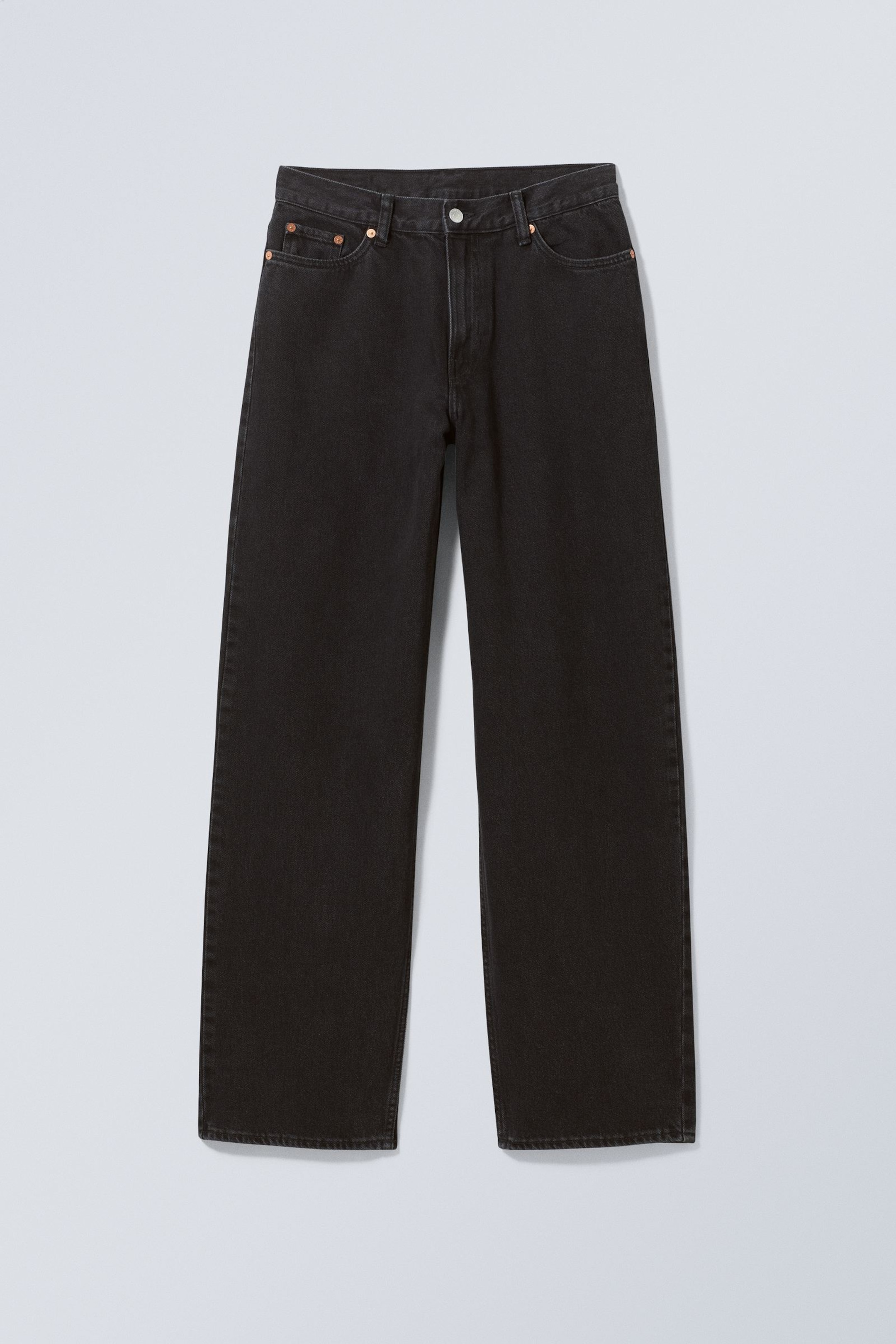 Ink Black - Black - Rail Mid Rise Loose Wide Leg Jeans - 10