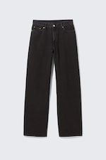 Ink Black - Black - Rail Mid Rise Loose Wide Leg Jeans - 0