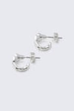 Silver - Irregular Mini Hoop Earrings - 0