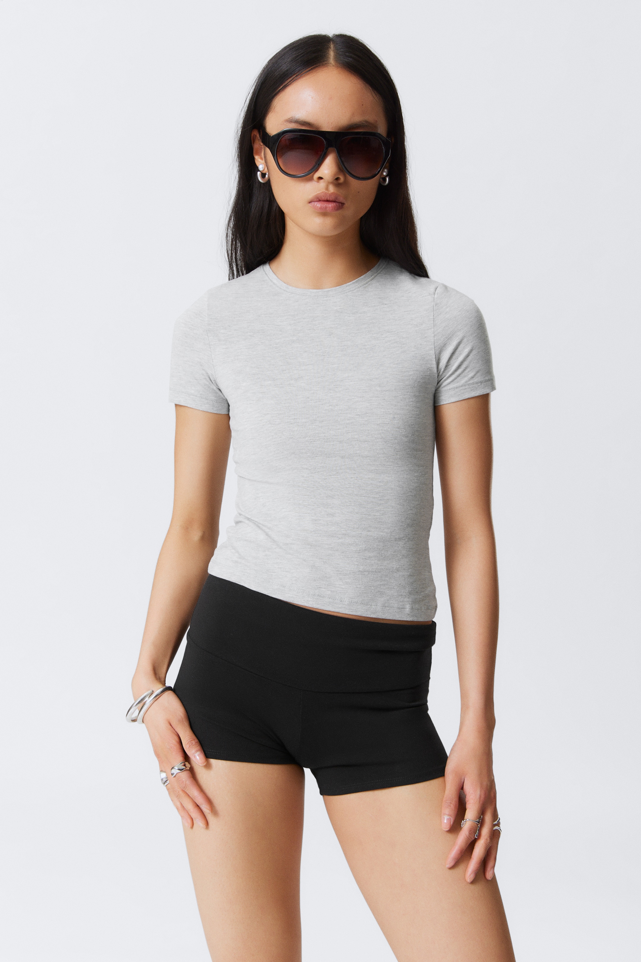 Agrandir l'image: T-Shirt slim - Gris - FEMME | H&M FR 1