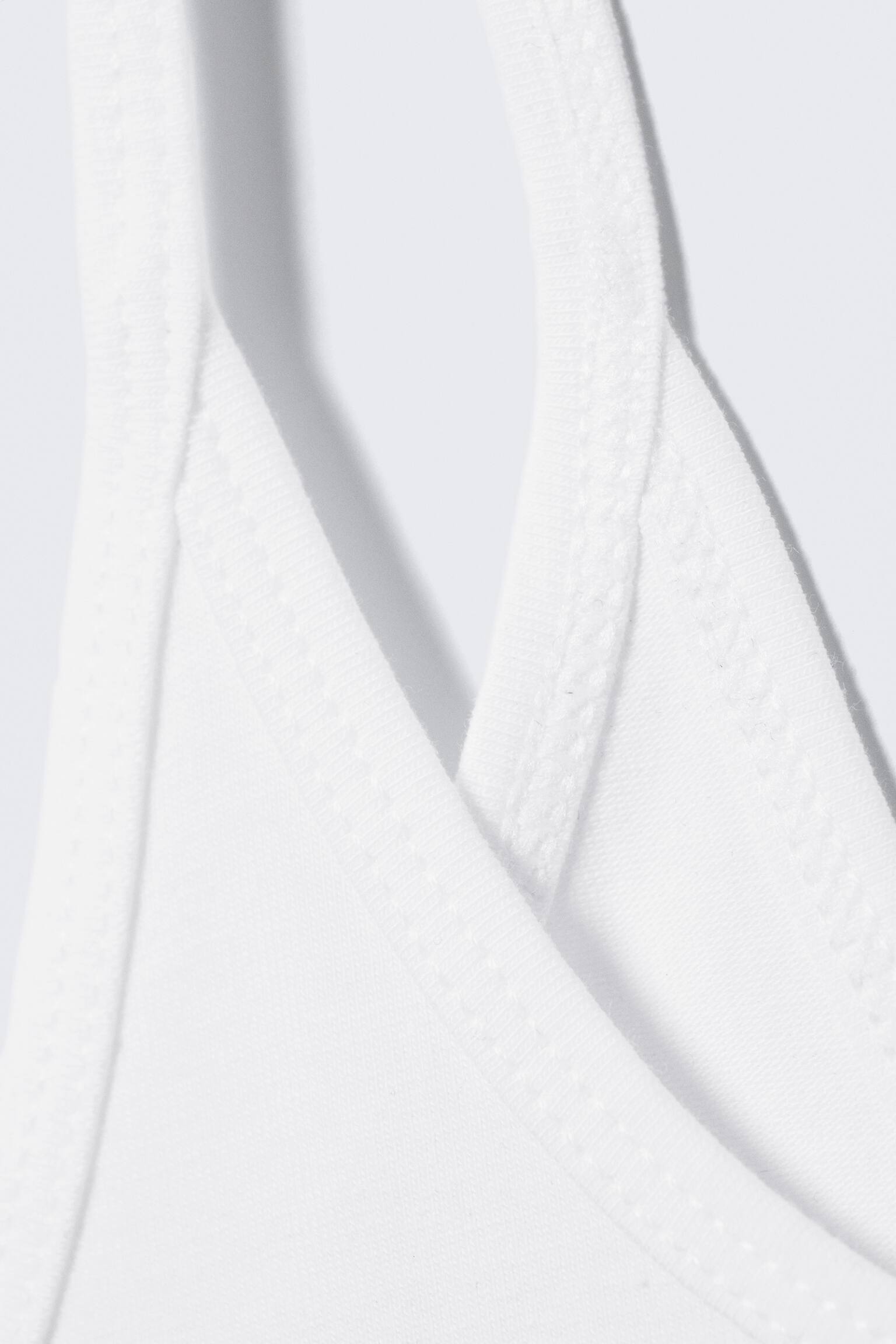 Slim strop tanktop - Hvid/Gråmeleret - 5