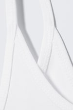 White - Slim Strap Tank Top - 4
