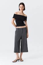 Noir - Haut ajusté sans manches à épaules dénudées - 2