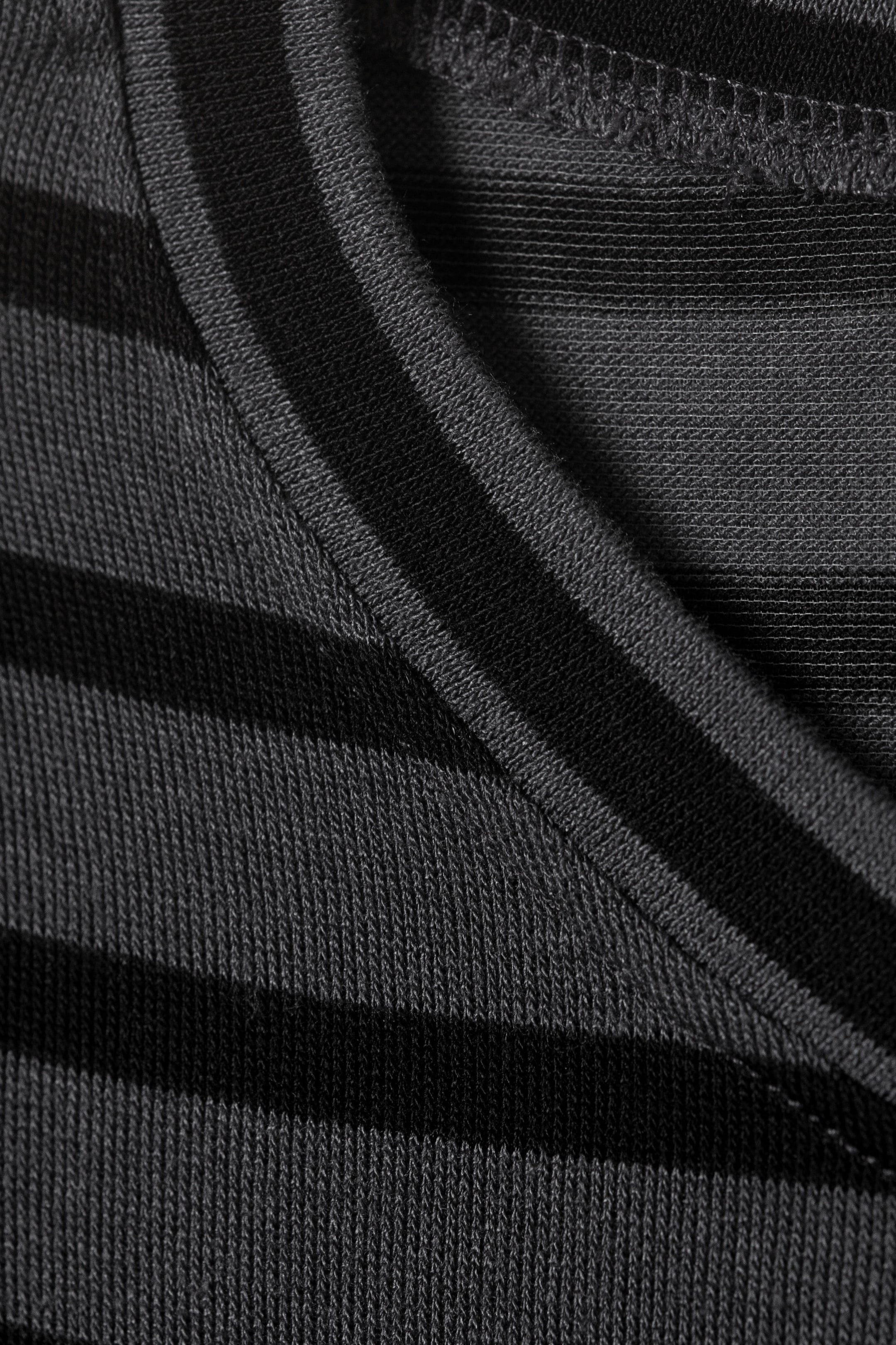 Black & Grey Stripes - Slim Long-Sleeved Henley Top - 5