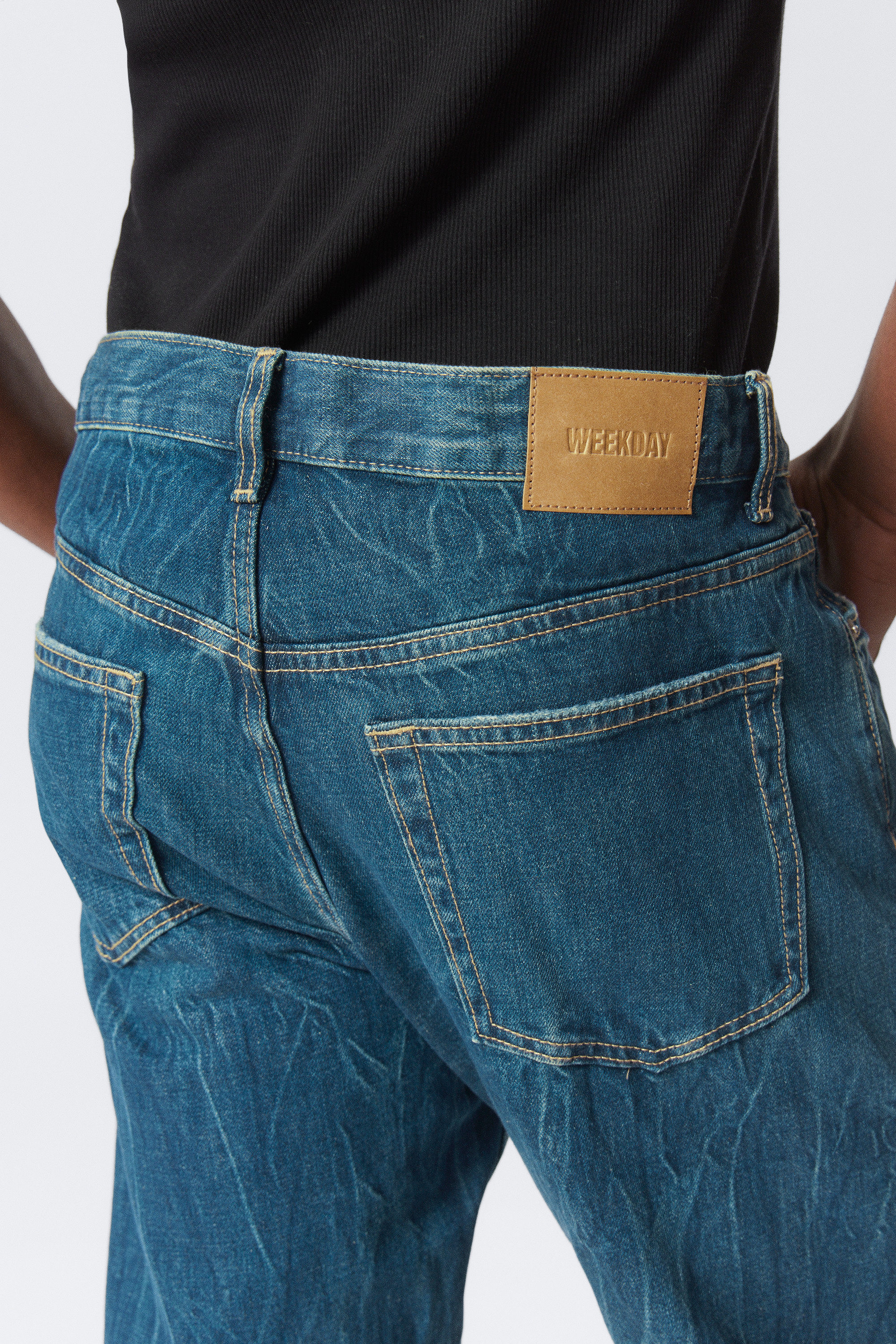 Gnarly Blue - Mittelblau - Space Split-Hem Relaxed Straight Leg Jeans - 4