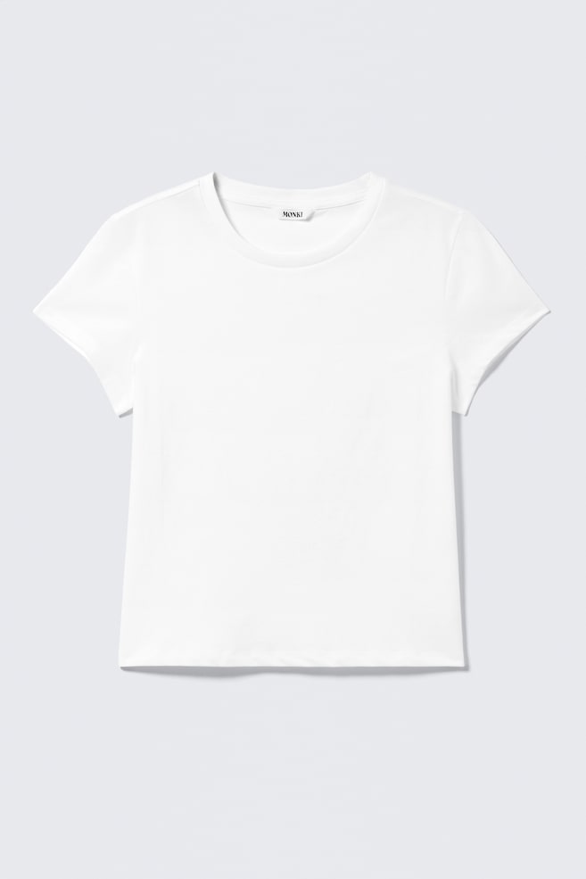 T-shirt mini Regular Fit - Bianco/Marrone/Giallo lime/rosa pesca a righe/Grigio mélange/Rosa/verde a righe - 1