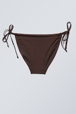 Dark Brown Shimmer - Breeze String Bikini Bottoms - 0