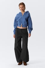 Washed Blue - Cropped Boxy Zip Hoodie - 1