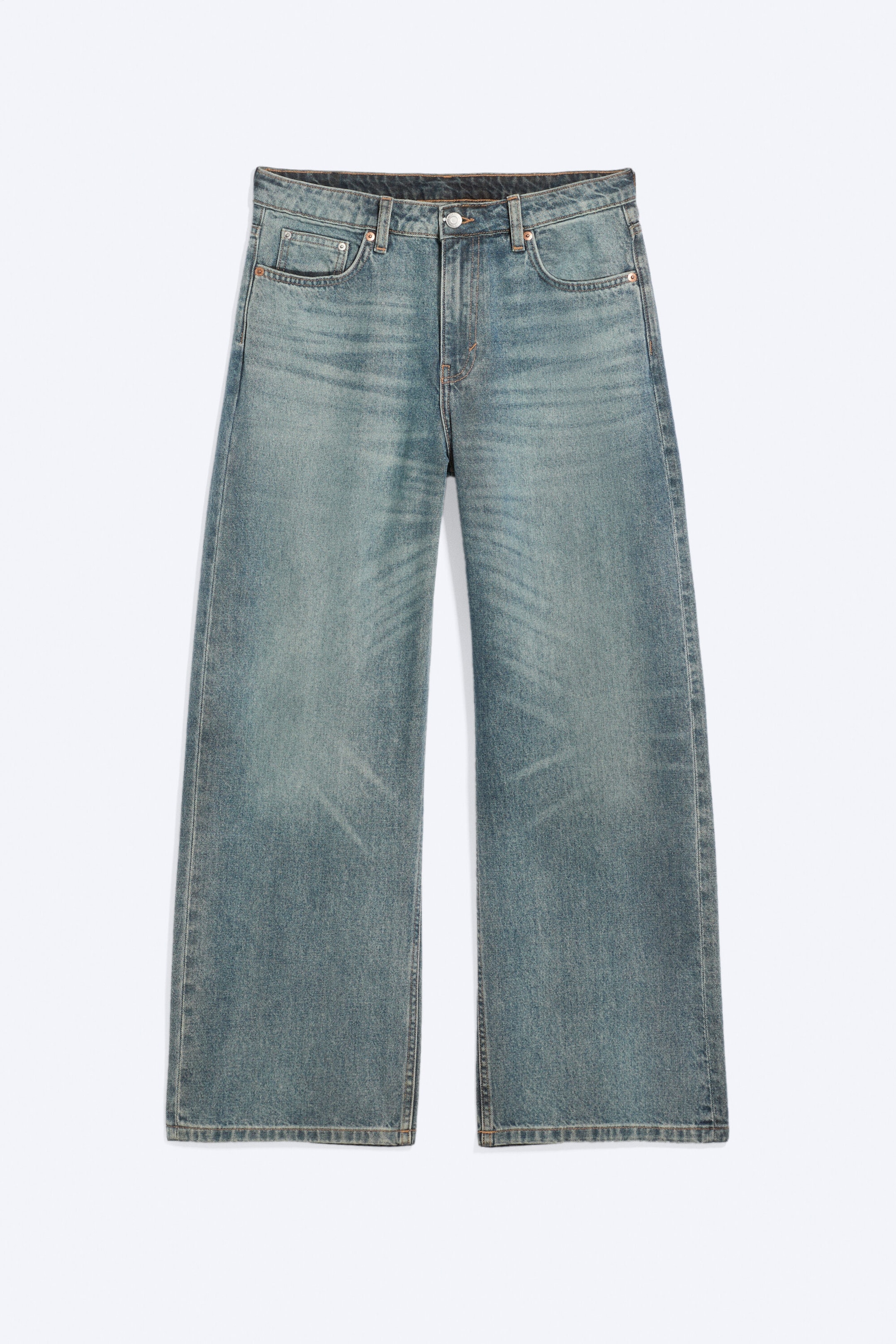 Grid Blue - Hellblau - Missy Low Waist Loose Straight Jeans - 5