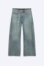 Grid Blue - Light Blue - Missy Low Rise Loose Straight Jeans - 5