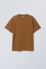Brown - Oversized Heavyweight T-shirt - 0