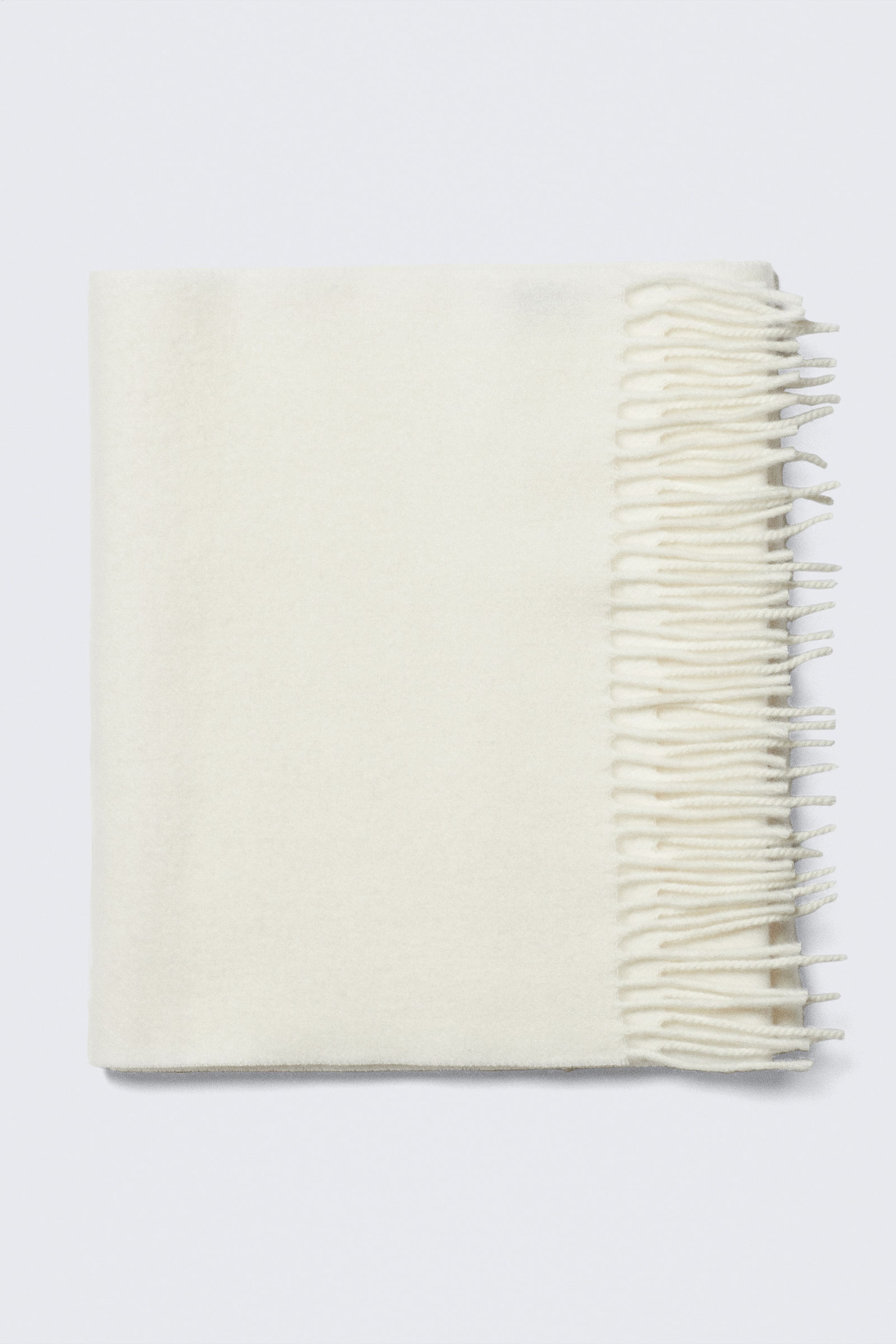 Vit - Lång vävd scarf i ull - 2