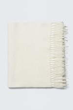 White - Long Woven Wool Scarf - 1
