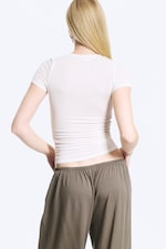 White - Henley Short-sleeved Top - 6