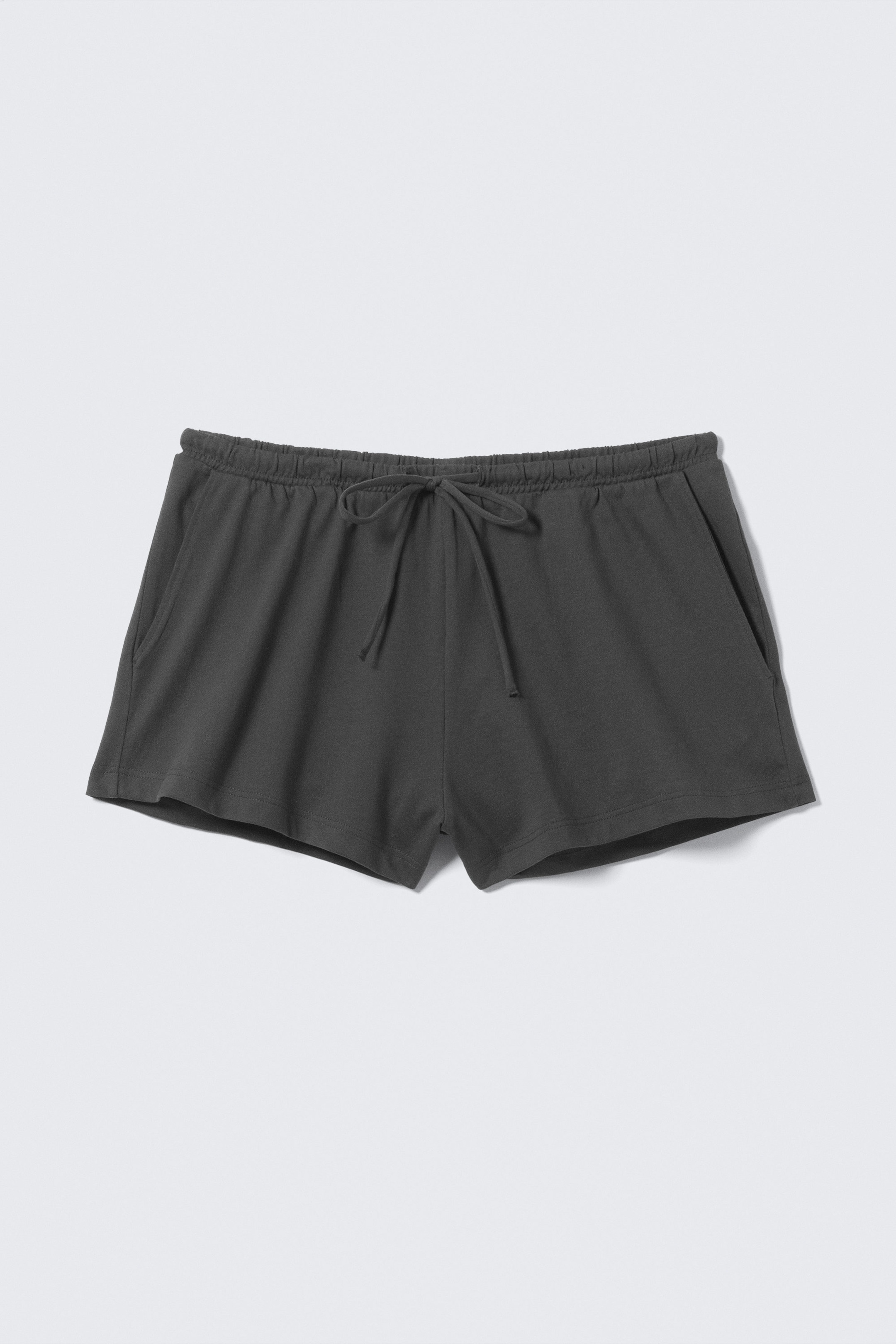 Dunkelgrau - Mini-Jersey-Shorts mit mittelhohem Bund - 1