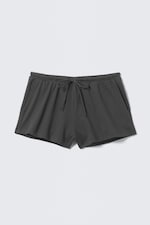 Dark Grey - Mid Rise Mini Jersey Shorts - 0