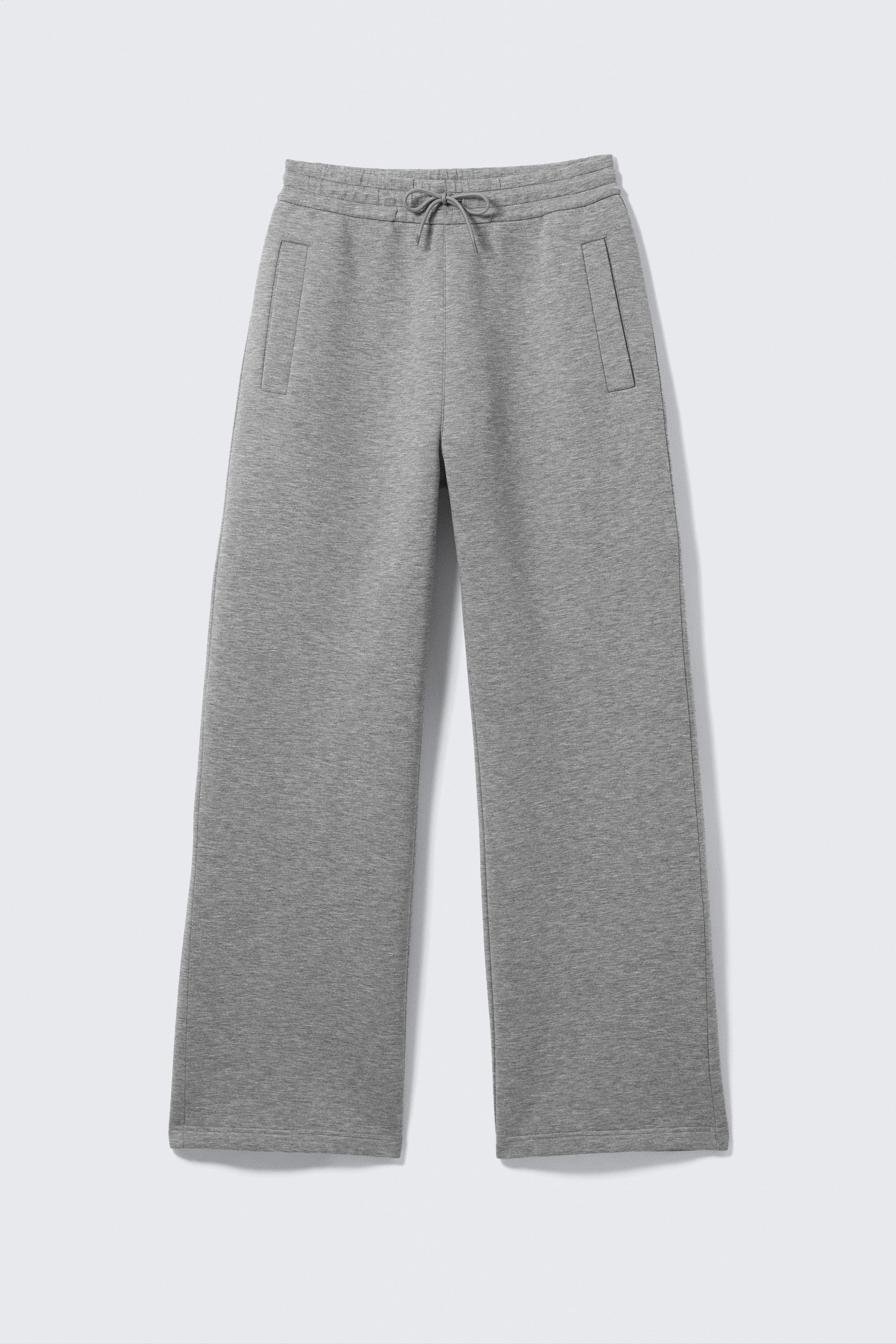 Grey Melange - Loose Fit Scuba Sweatpants - 5