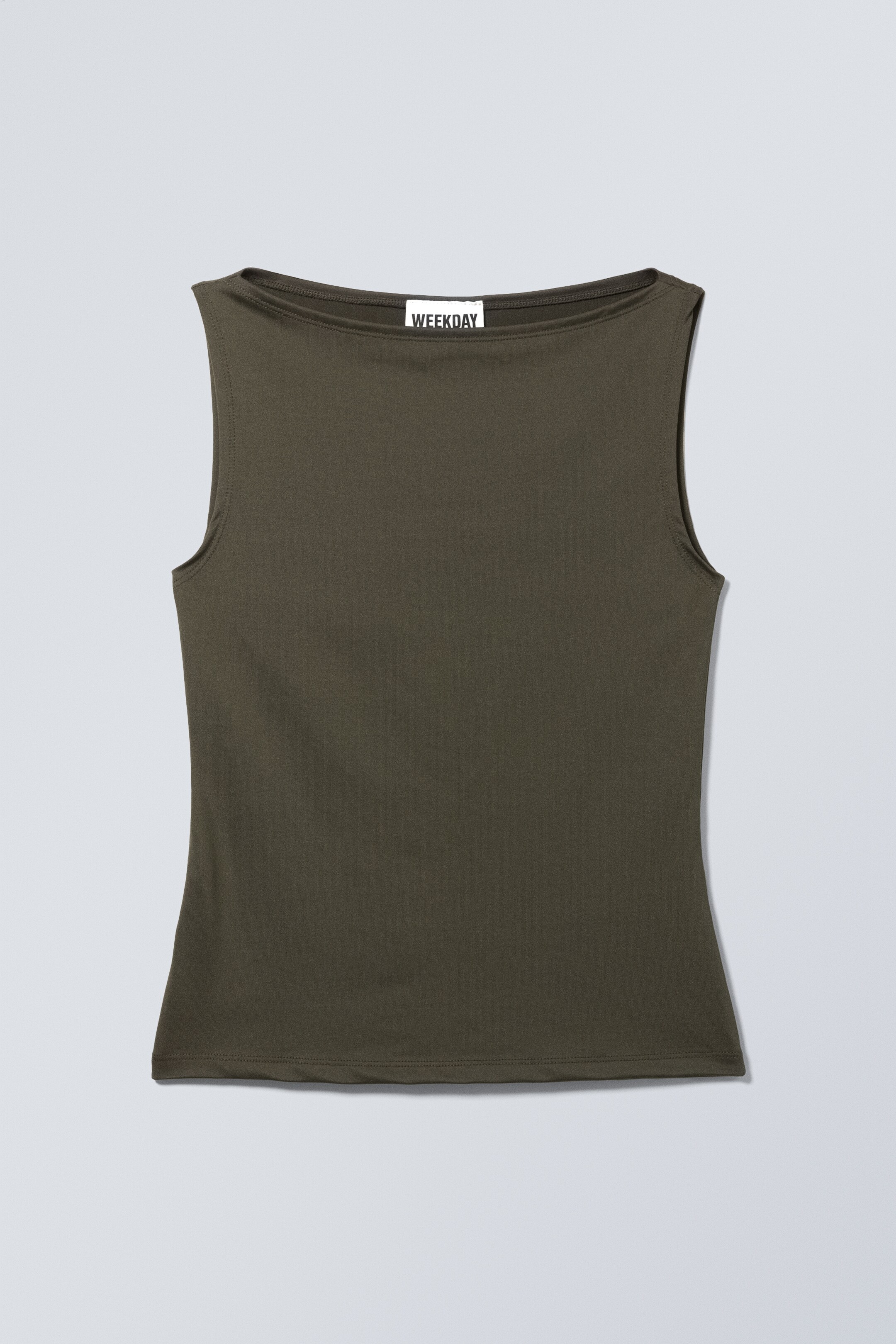 Visualizza immagine più grande: Top Annie con scollo a barchetta senza maniche - Verde kaki - DONNA | H&M IT 1