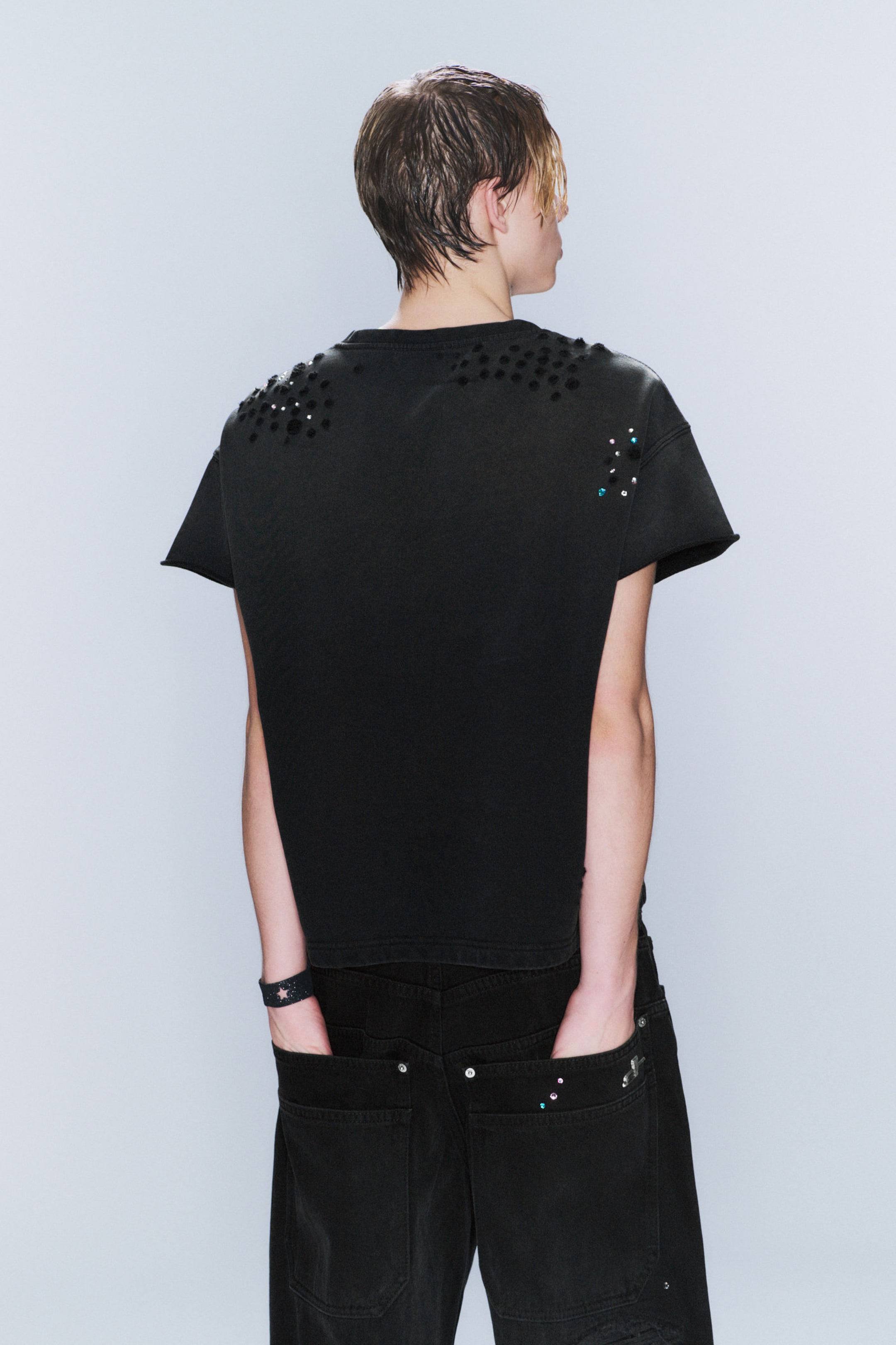 Faded Black - CM x LB Boxy Crystallised Unisex T-shirt - 6