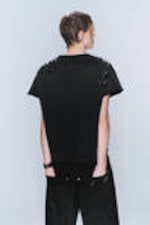Faded Black - CM x LB Boxy Crystallised Unisex T-shirt - 6