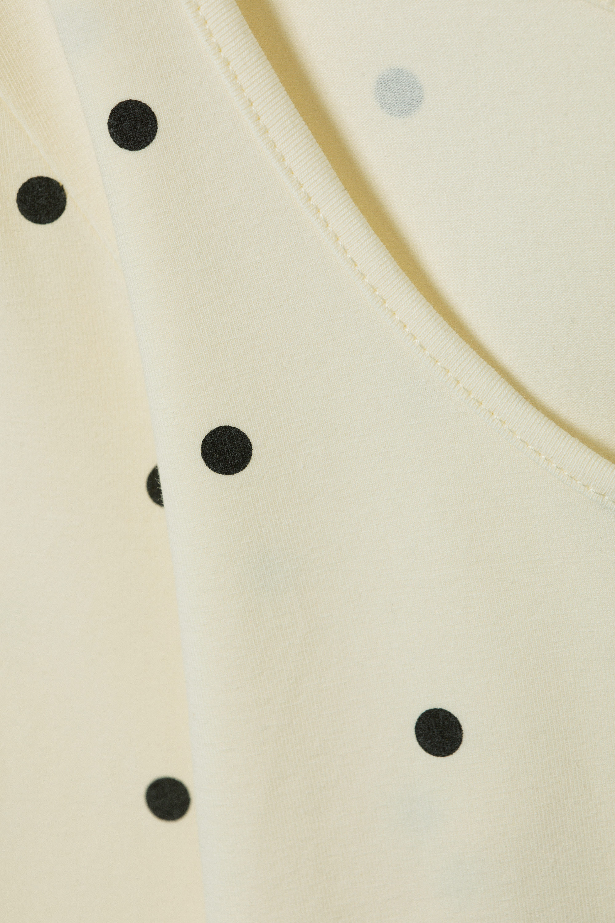 Light Yellow - Dots - Slim fit top met ronde hals en lange mouwen - 4