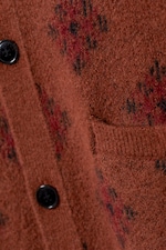 Rust - Jonas Regular Wool Mix Cardigan - 1