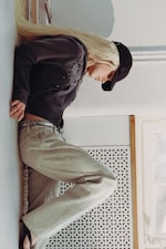 Light Mole - Low Rise Loose Bootcut Trousers - 0