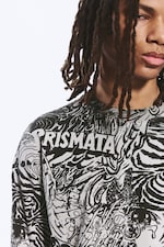 Taupe foncé - Psychédélique - T-shirt carré graphique à manches longues Great - 1