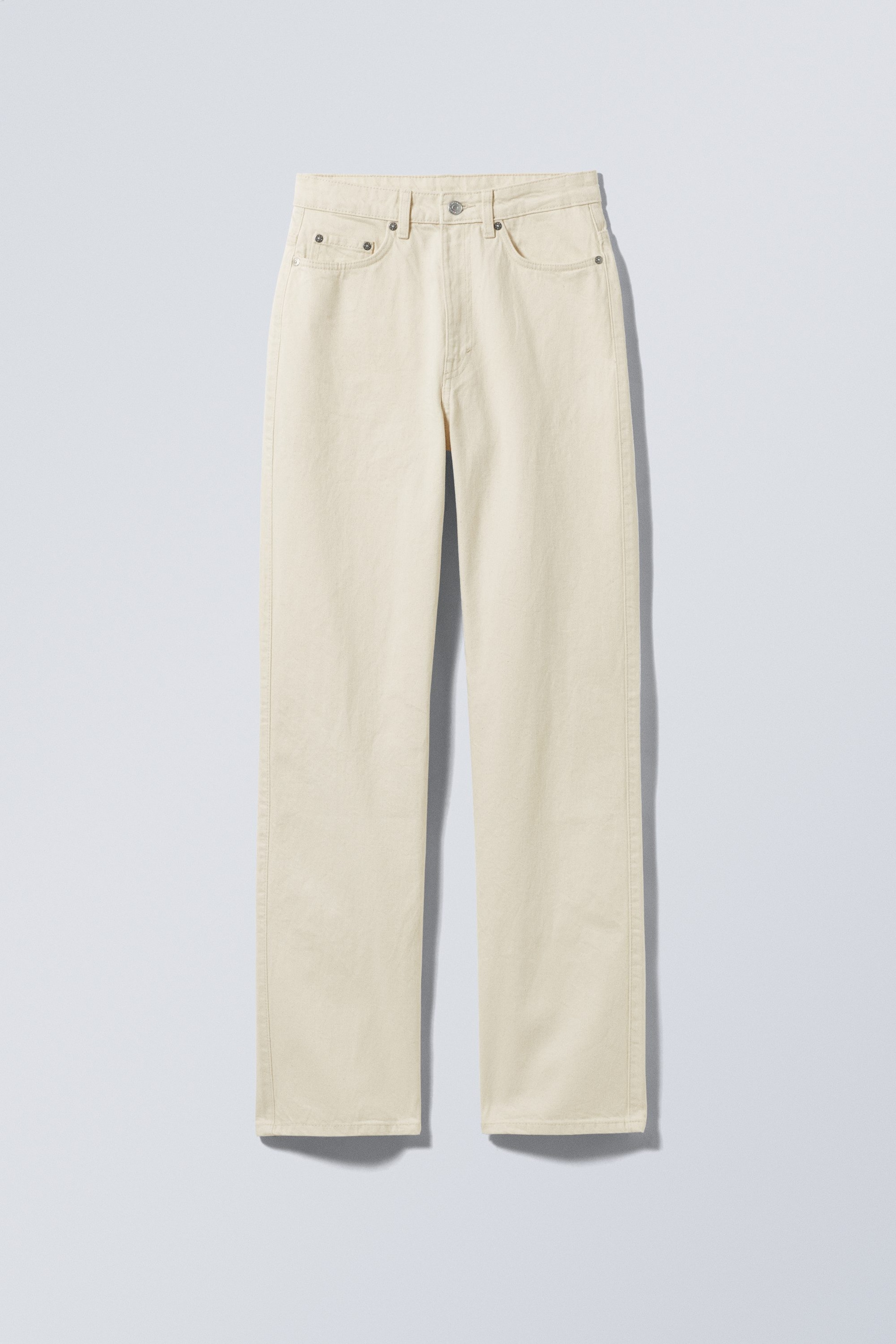 Ecru - Rowe Super High Waisted Regular Straight Jeans - 0
