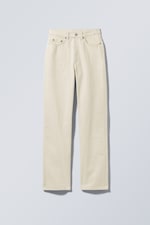 Ecru - Rowe Super High Waisted Regular Straight Jeans - 0