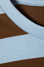 Blue/Brown Stripe - Long-Sleeved Cotton T-shirt - 5