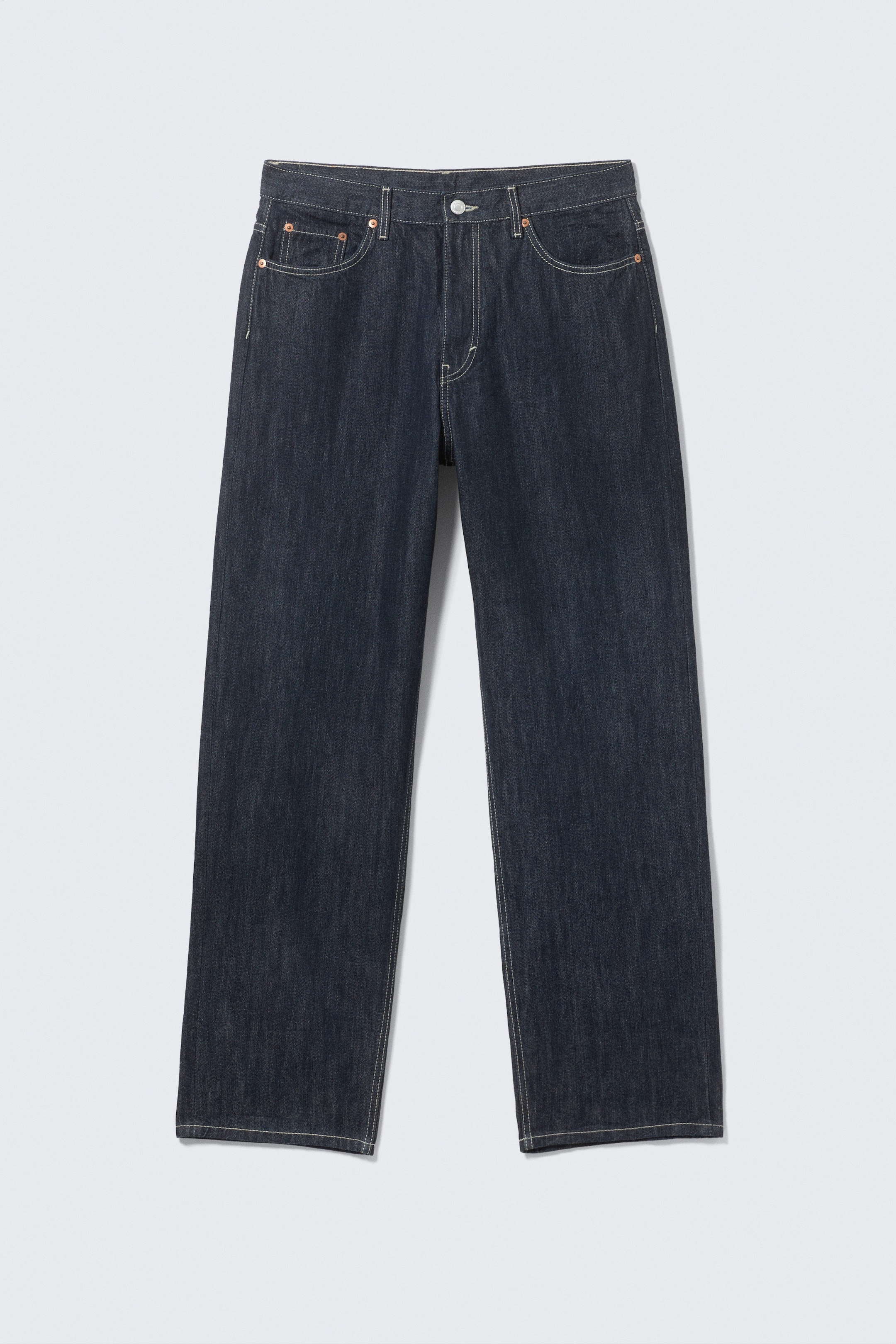 Blue Rinse - Dunkelblau - Galaxy Mid Waist Loose Straight Leg Jeans - 2