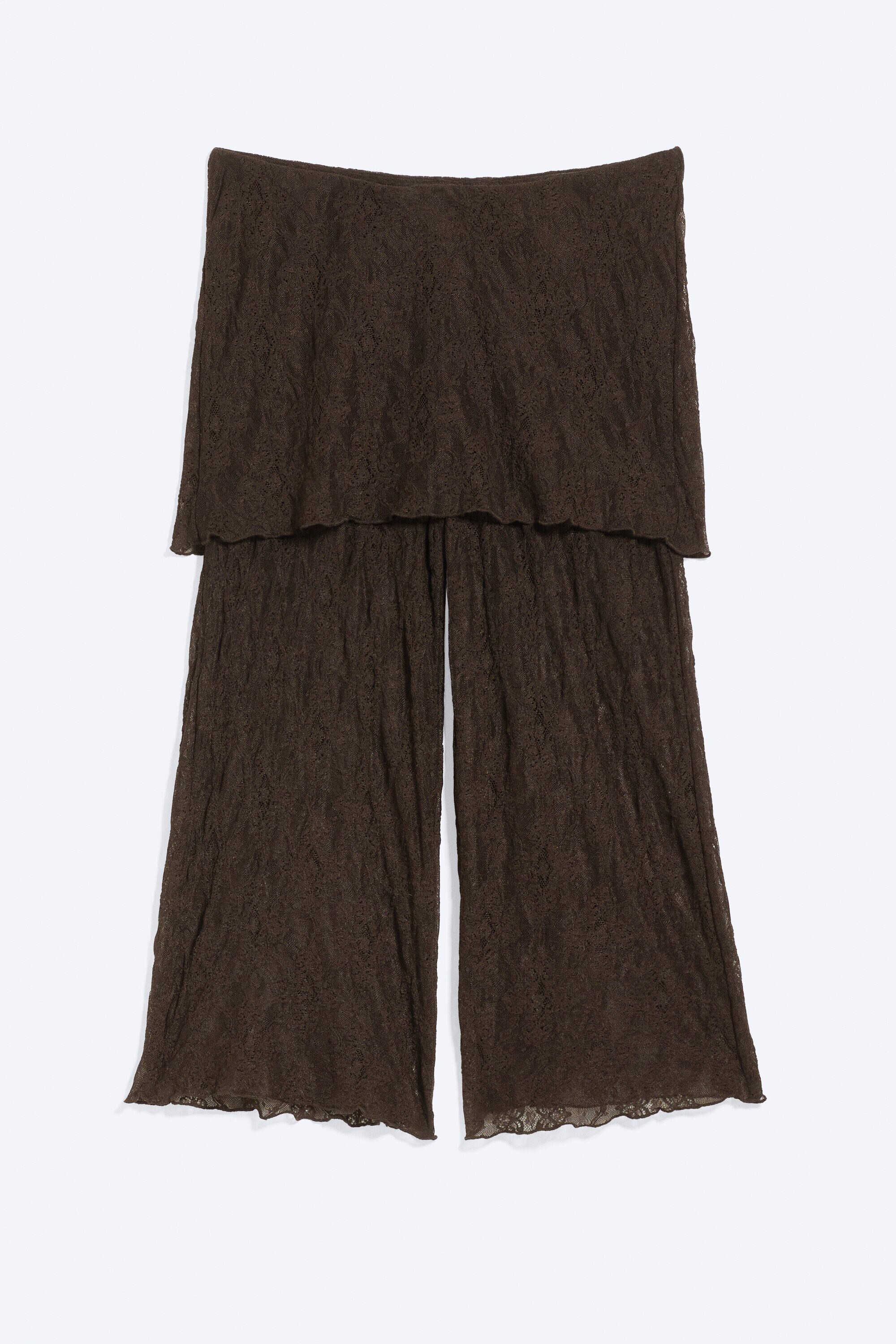 lace capri pants - Dark Brown | Monki DK