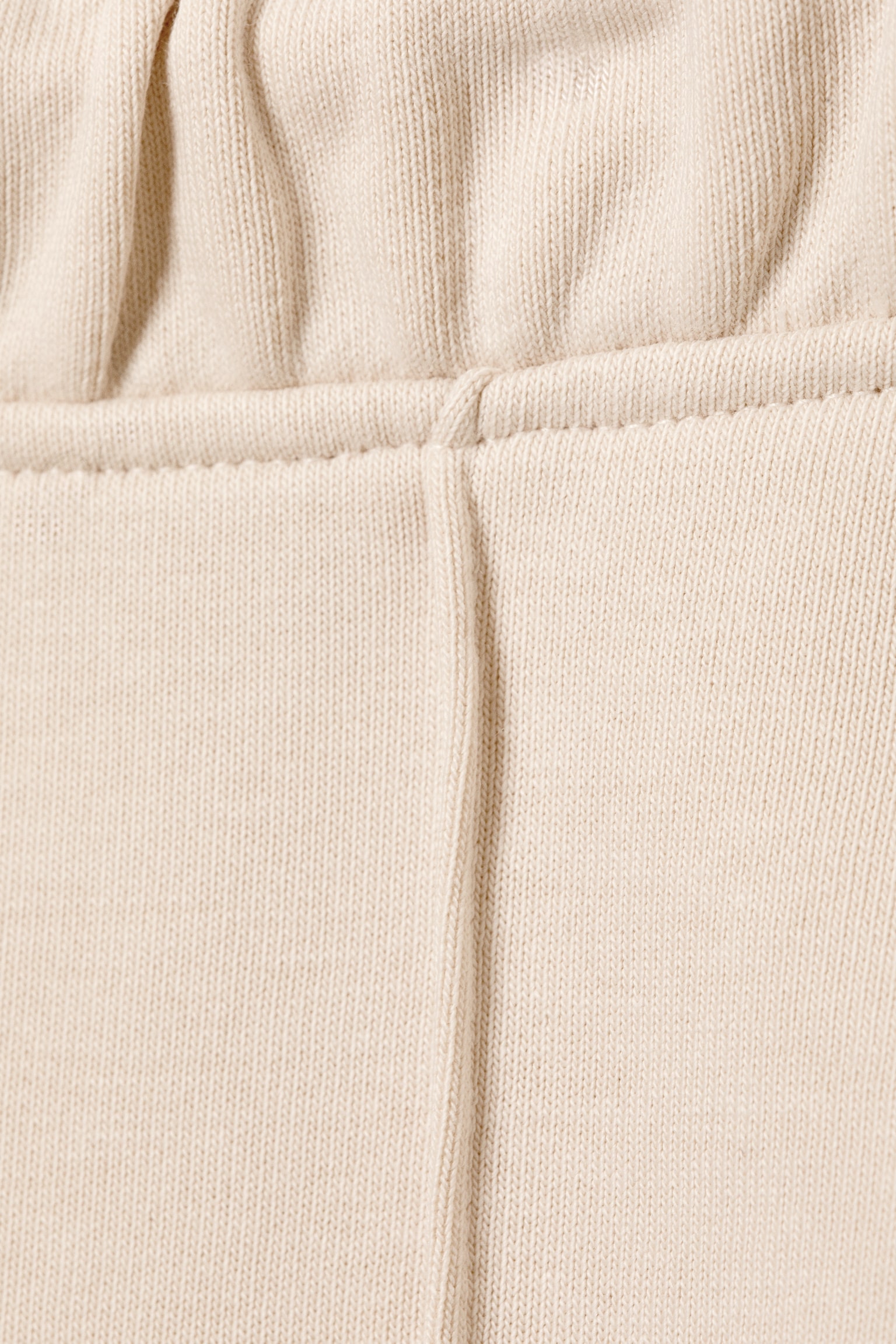 Mid Rise Pintuck Flared Sweatpants - Light Beige/Black - 5