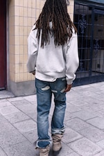 Hellgrau meliert - Whitney Oversize-Kapuzenpullover - 4