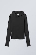 Black - Emily Hooded Longsleeve Top - 0