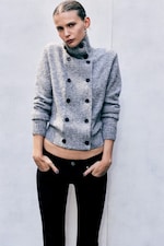 Grey Melange - Double-breasted buttoned cardigan - 0