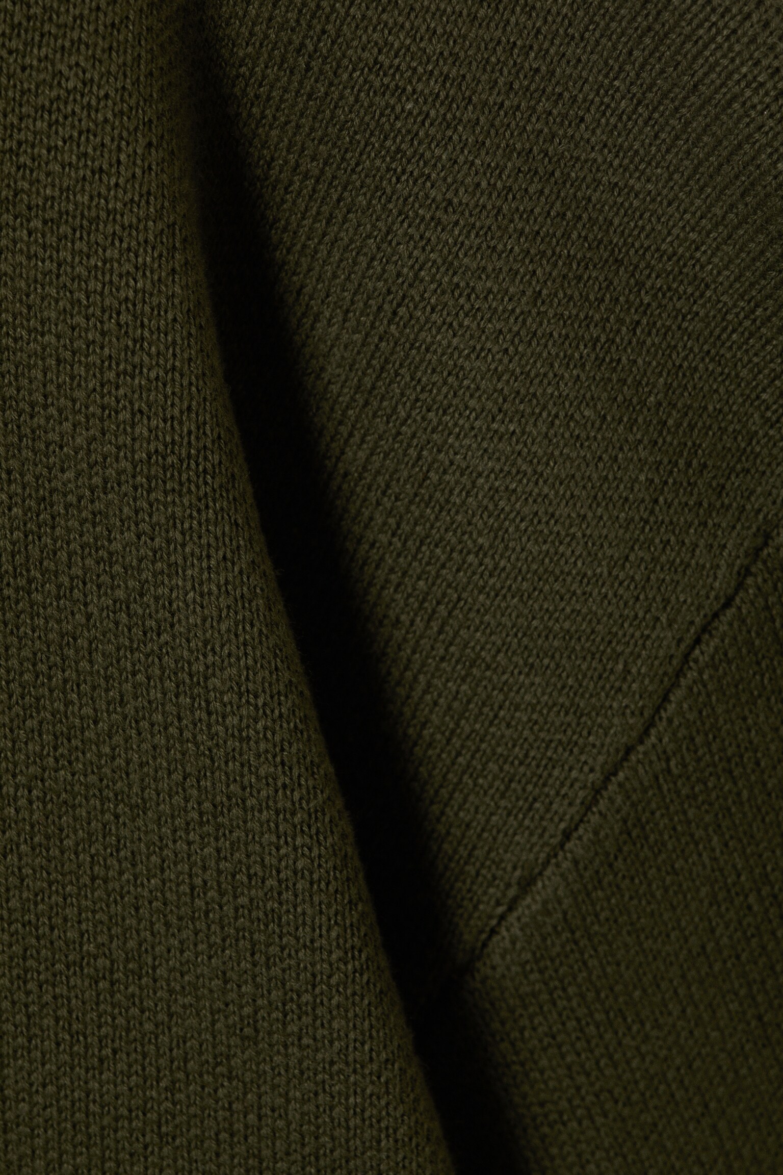 Oversized Heavyweight Cotton Sweater - Dark Khaki Green/Black - 4