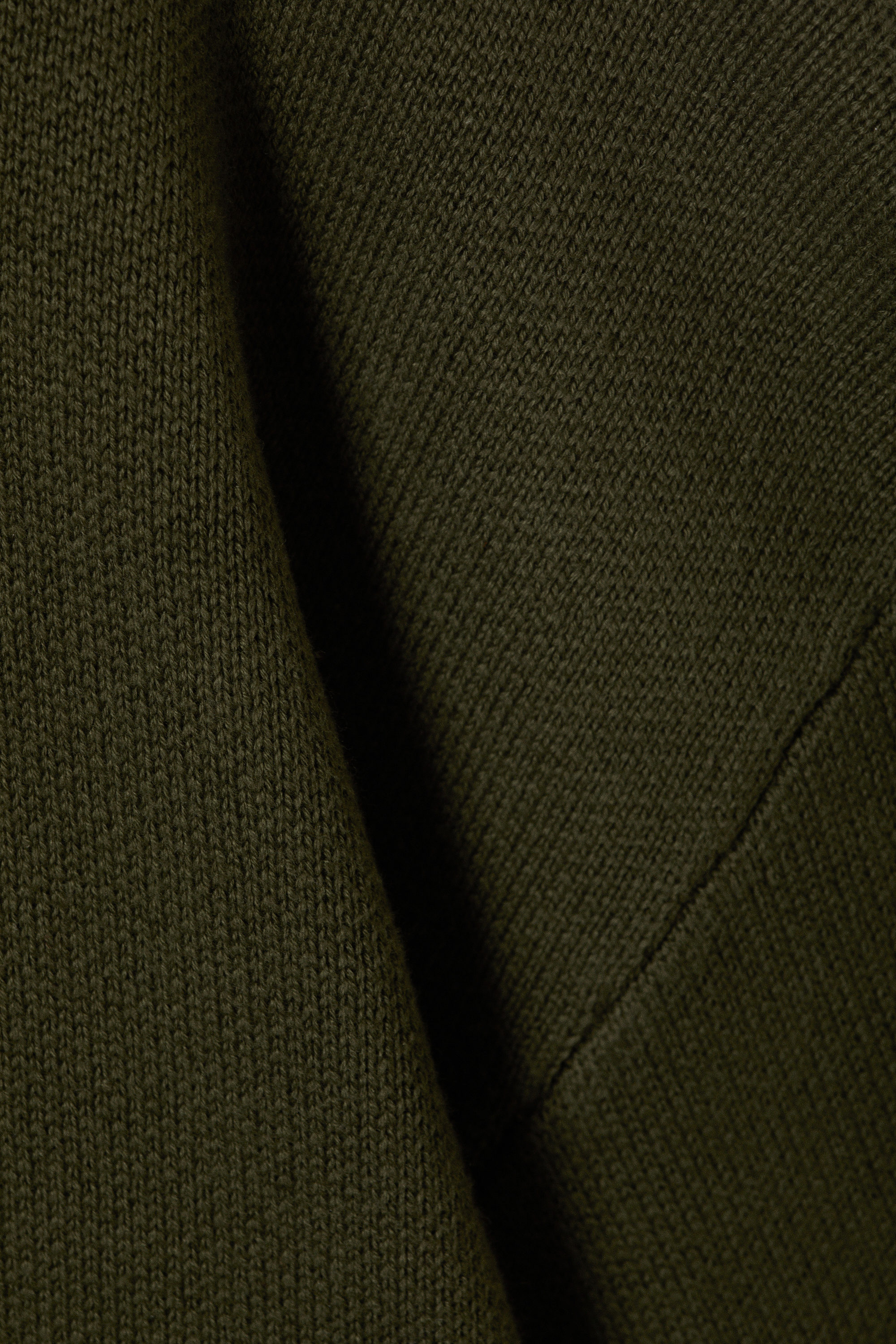 Dark Khaki Green - Oversized Tröja i tung Bomull - 4