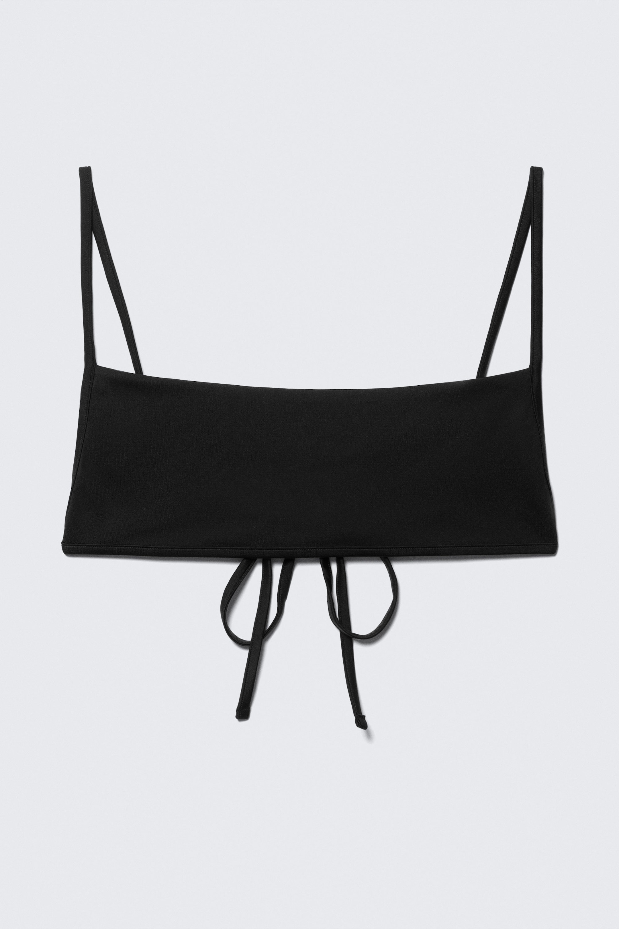 Noir - Haut de bikini à bretelles et encolure carrée - 3