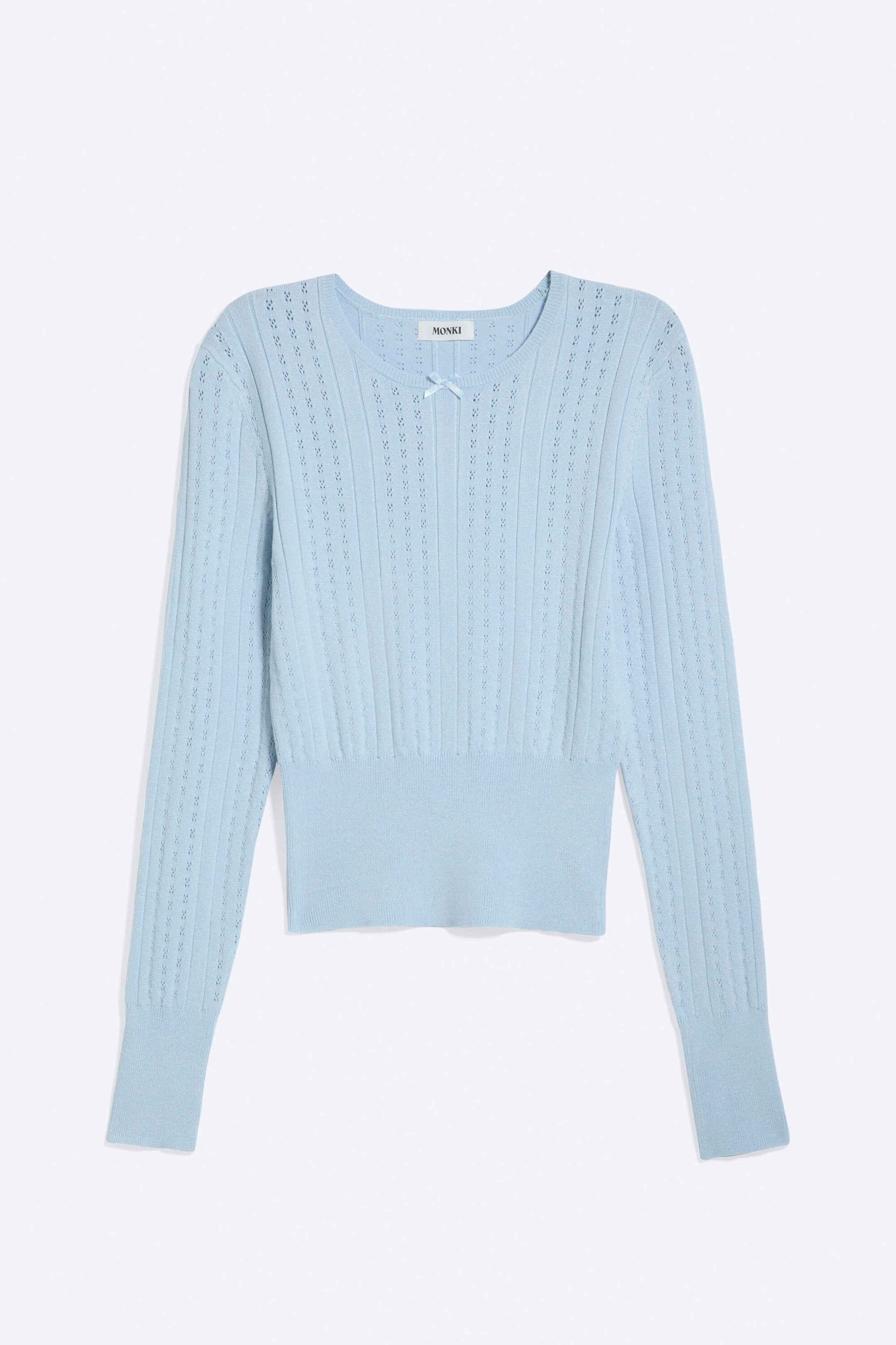 Light Blue - Slim Fit Knitted Sweater - 4