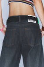 Blue Rinse - Dark Blue - Poser Regular Waist Loose Wide Jeans - 3