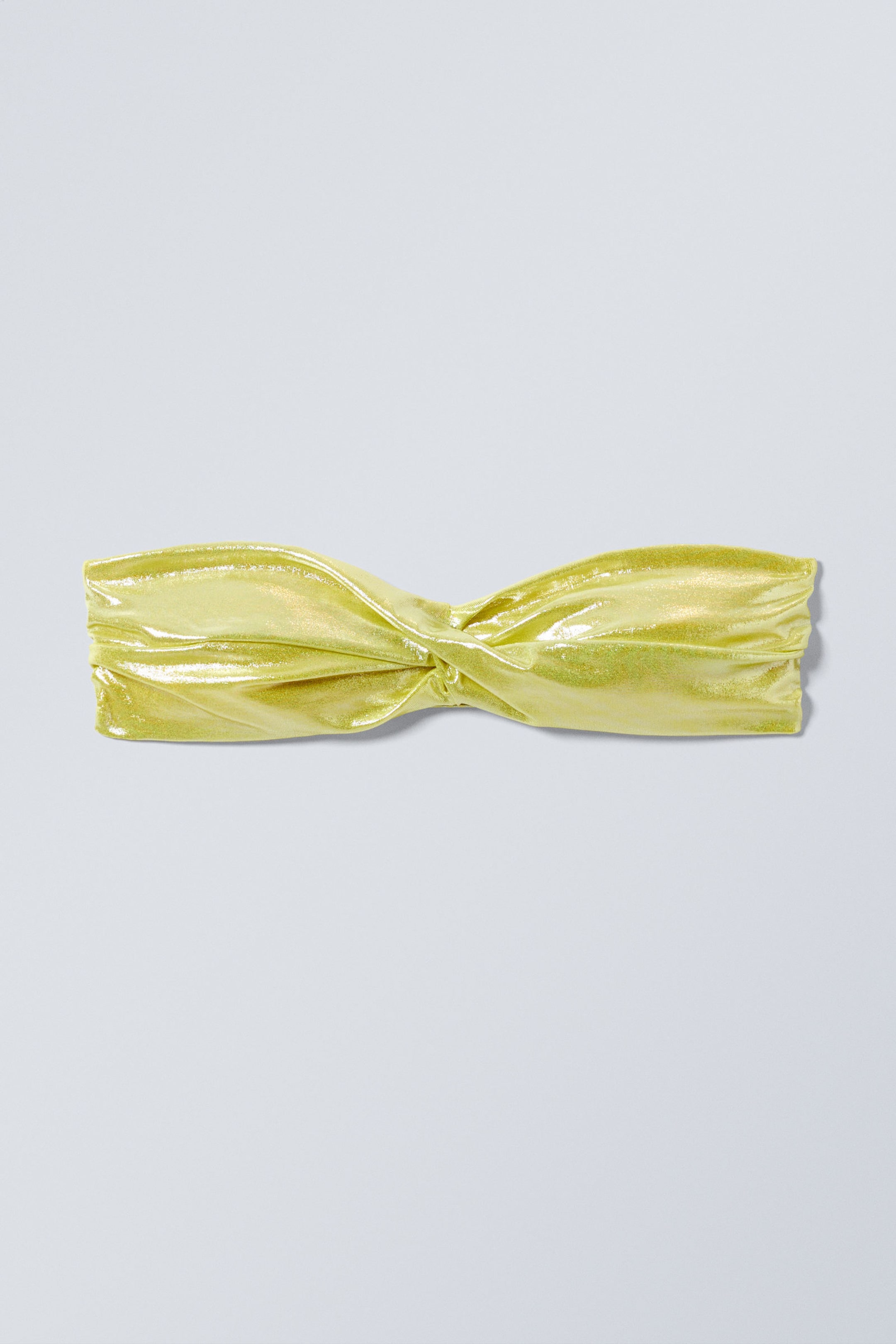 Shiny Yellow - Draped Bandeau Bikini Top - 3
