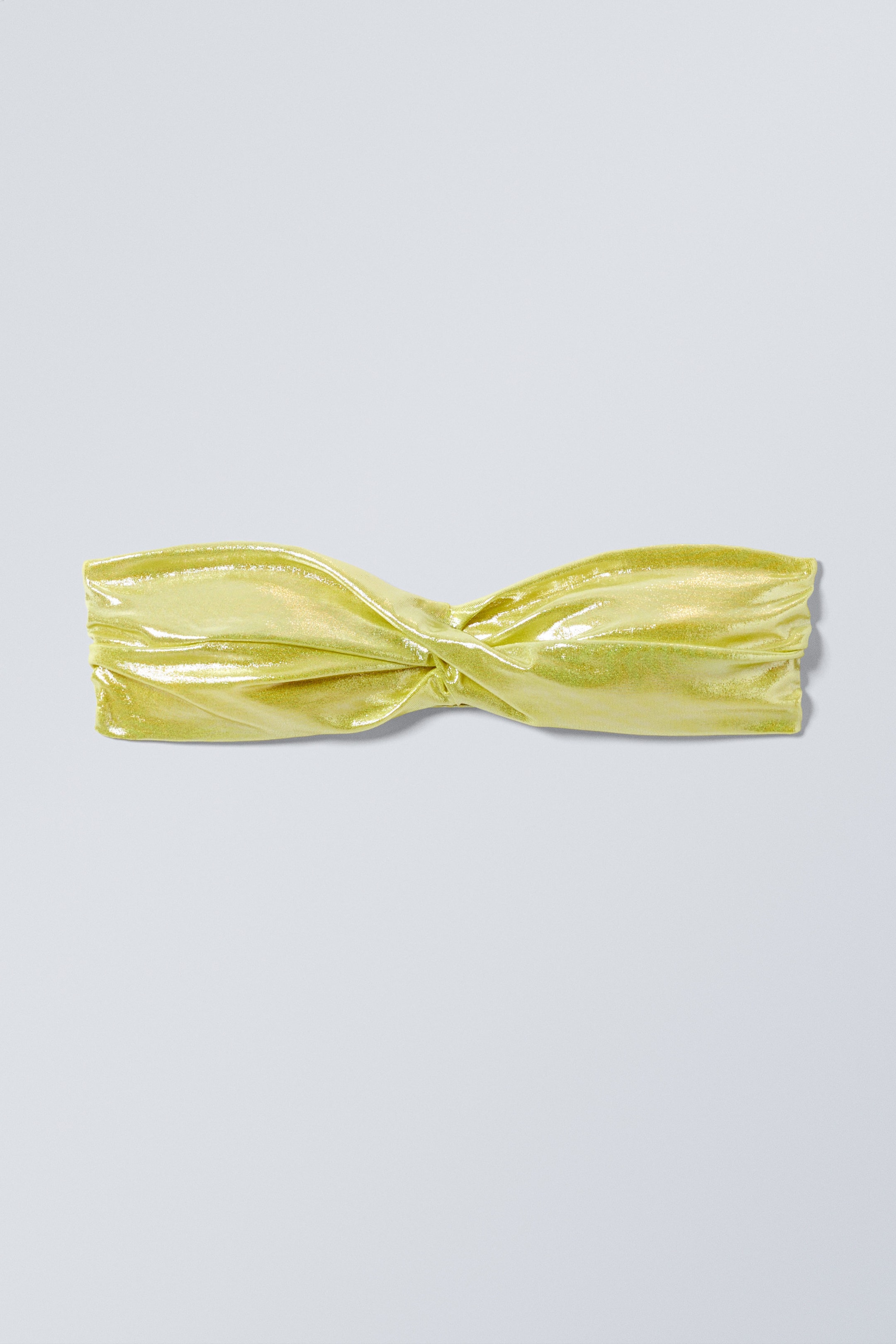 Shiny Yellow - Draped Bandeau Bikini Top - 1