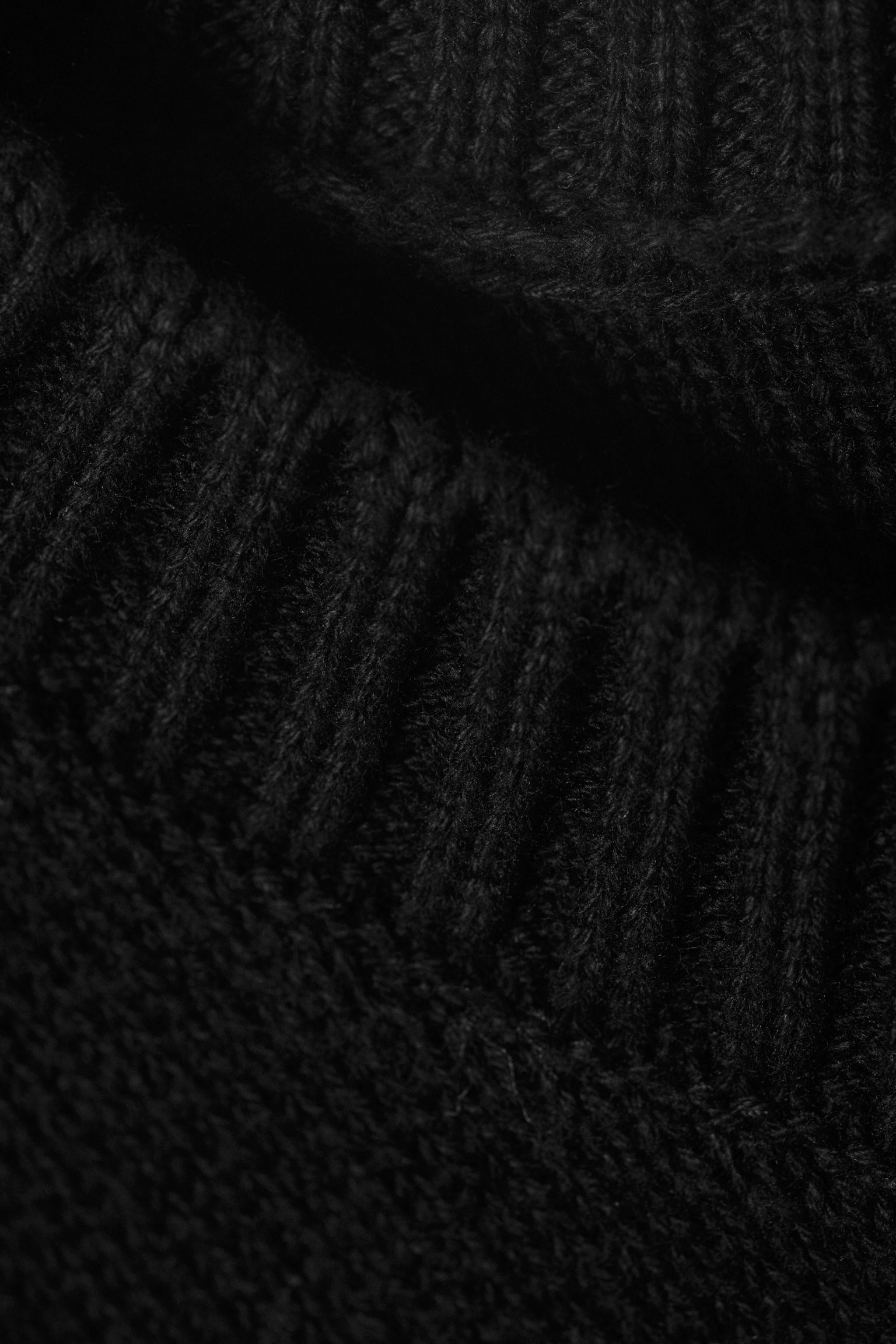 Pull oversize en coton épais - Noir/Dark Khaki Green - 5