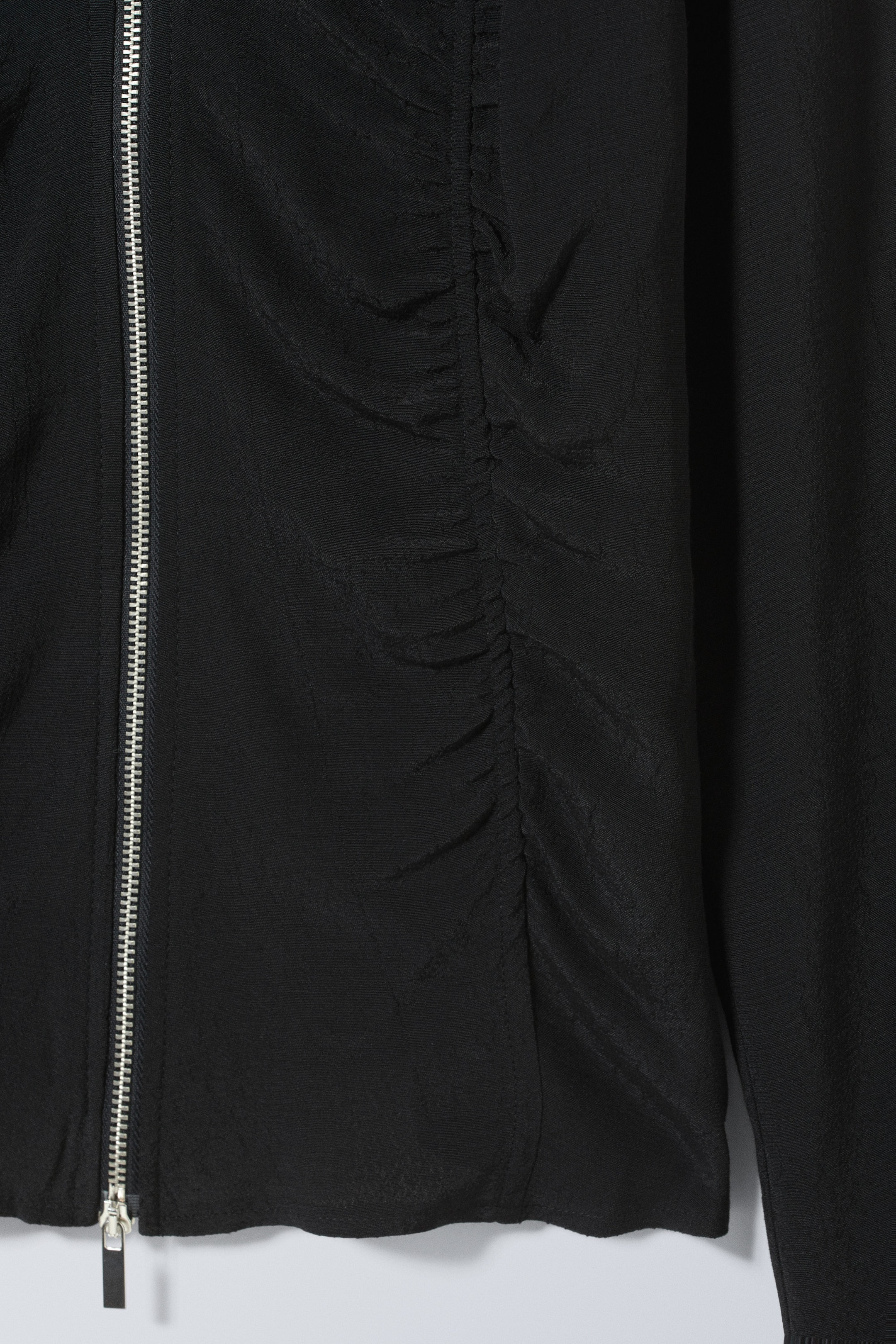 Noir - Chemise zippée froncée Gale - 1