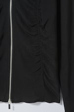 Noir - Chemise zippée froncée Gale - 1
