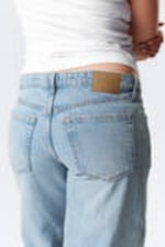 Lip Blue - Light Blue - Ample Low Rise Loose Wide Leg Jeans - 3