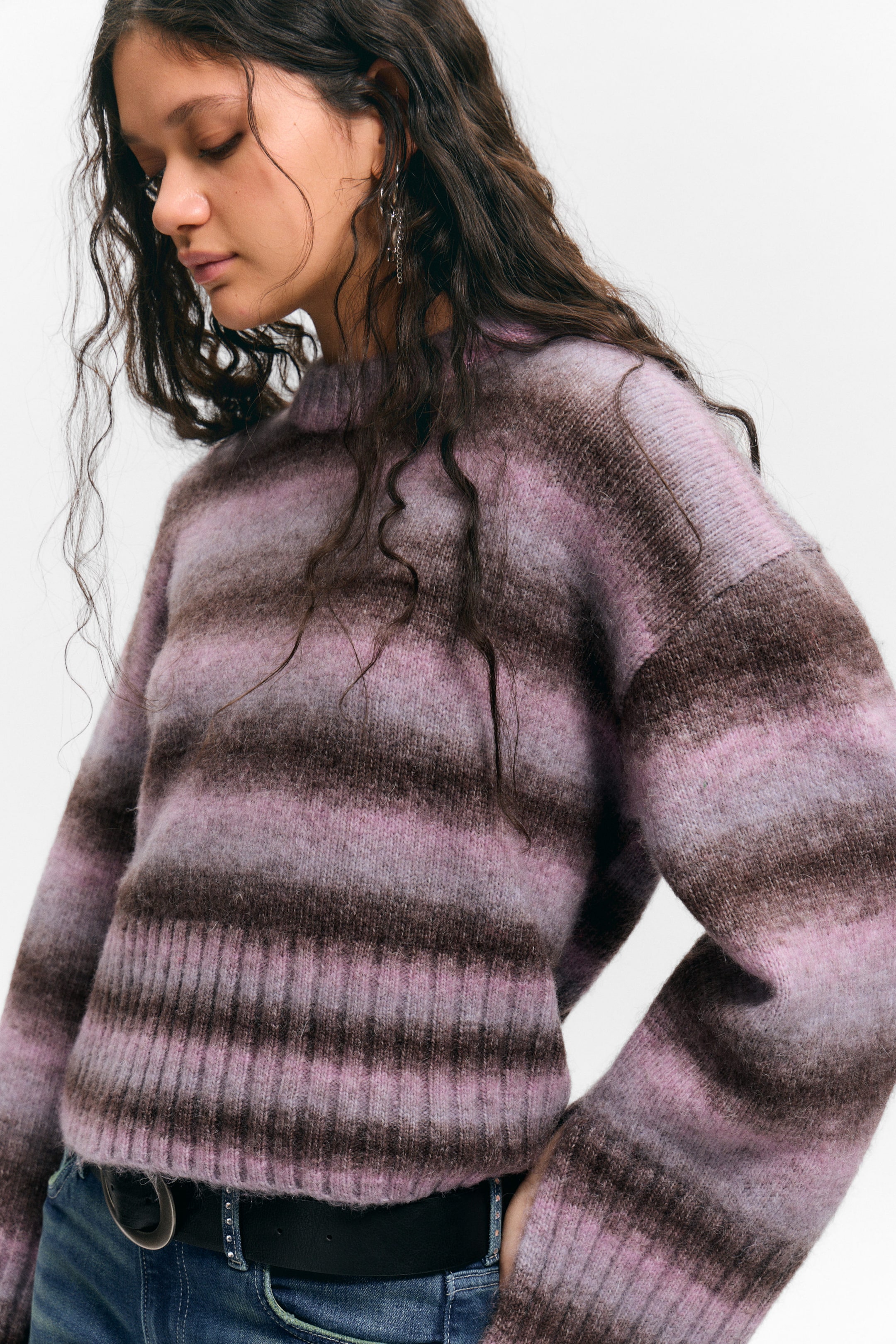 Striped Pink - Gebreide trui - Loose Fit - 3