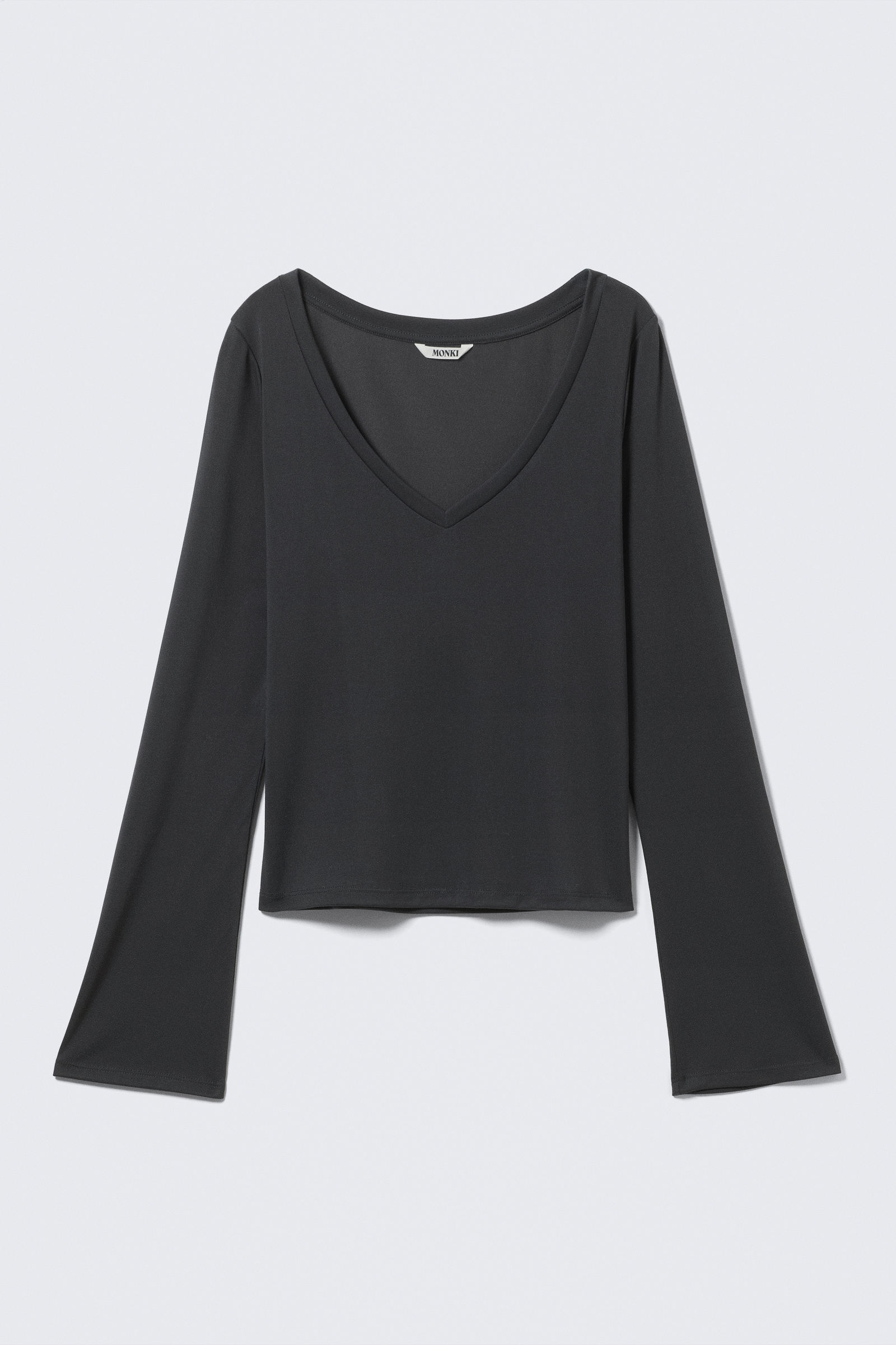 Long-Sleeved V-neck Top
